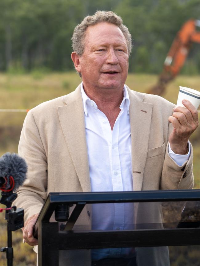 Andrew Forrest at a Fortescue Future Industries event in February. Picture: Cameron Laird