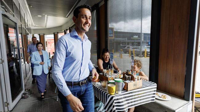 Leader of the Opposition David Crisafulli in Ipswich on Sunday morning. Picture Lachie Millard