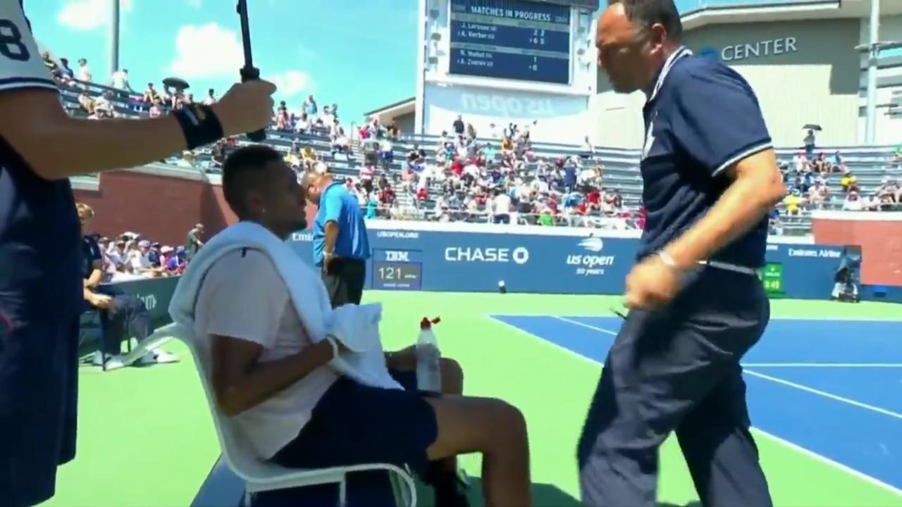 Us Open Nick Kyrgios Pep Talk Chair Umpire Suspended