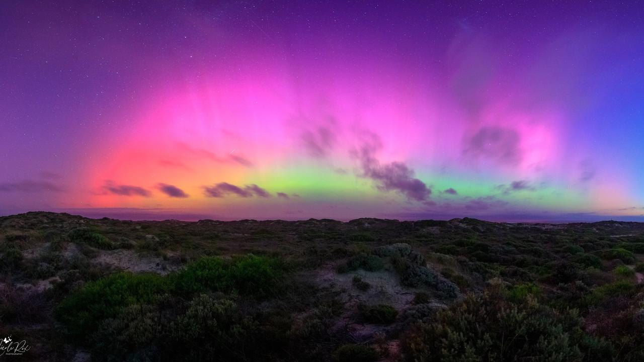 Aurora australis from Goolwa, South Australia. Picture: Photography by Nikki