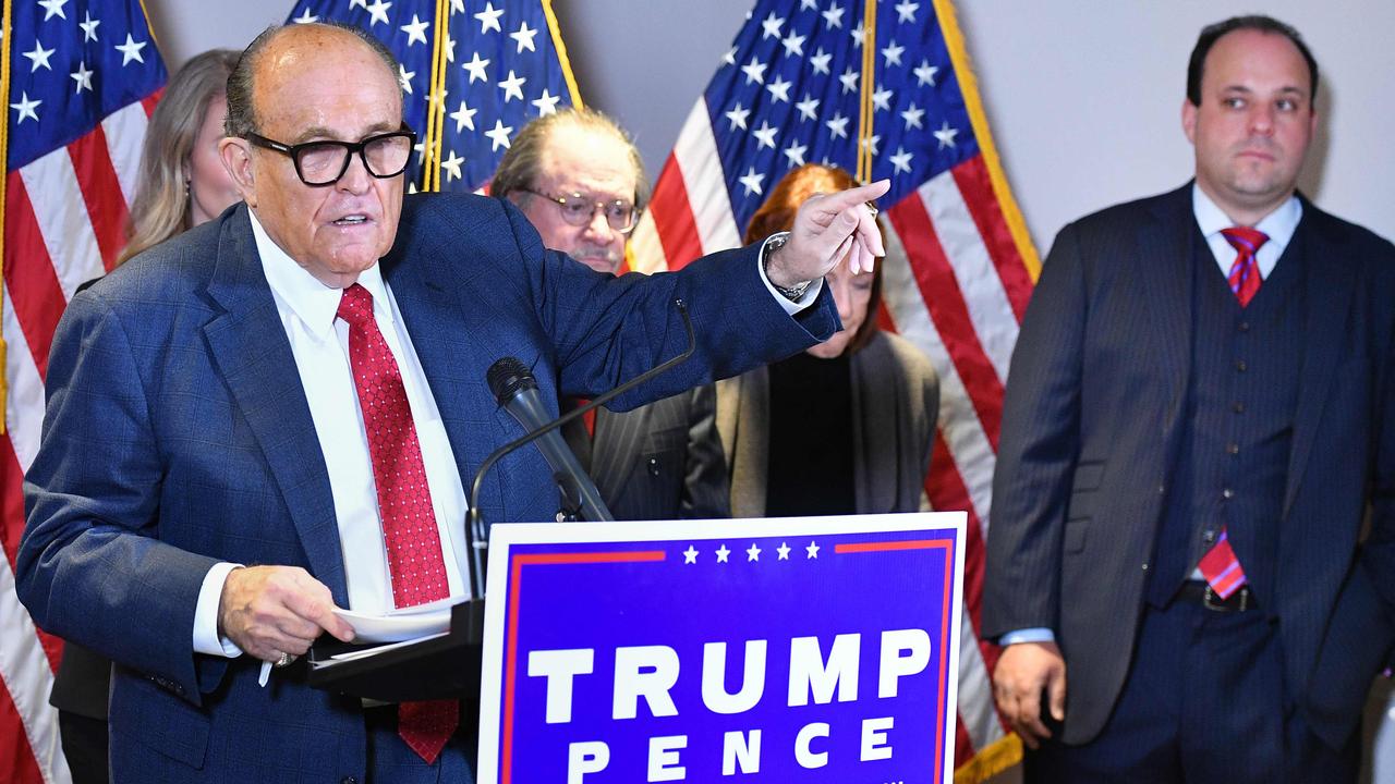 Rudy Giuliani at the press conference at the Republican National Committee headquarters in Washington, D.C. Picture: Mandel Ngan/AFP