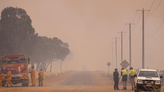 A good indication of the smoke the crews and locals faced. Picture: Jason Edwards