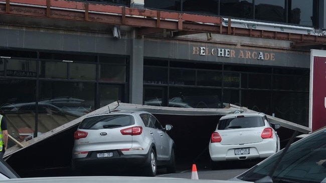 Lyons Construction has been found guilty over the collapse of hoarding on one of its constructions sites on Moorabool St on December 28, 2022. Photos: Shaun Viljoen.