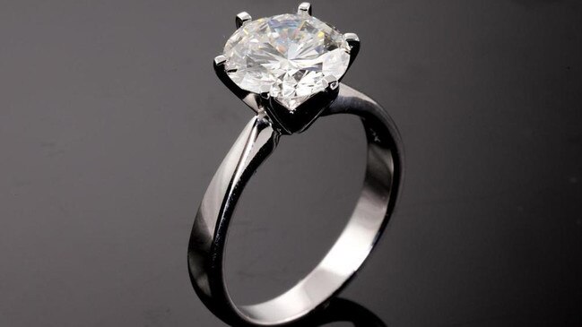 The most expensive item at the auction is a $58,000 diamond solitaire ring.