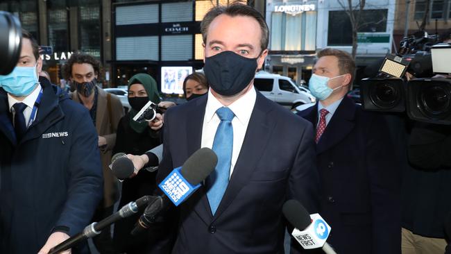 Michael O’Brien arriving at the leadership spill, where he was ousted. Picture: David Crosling