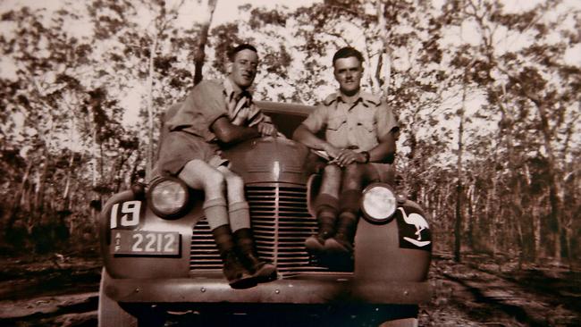 A photo of Lloyd, right, with Don McNeill in Katherine in 1941. Picture: SAM ROSEWARNE.