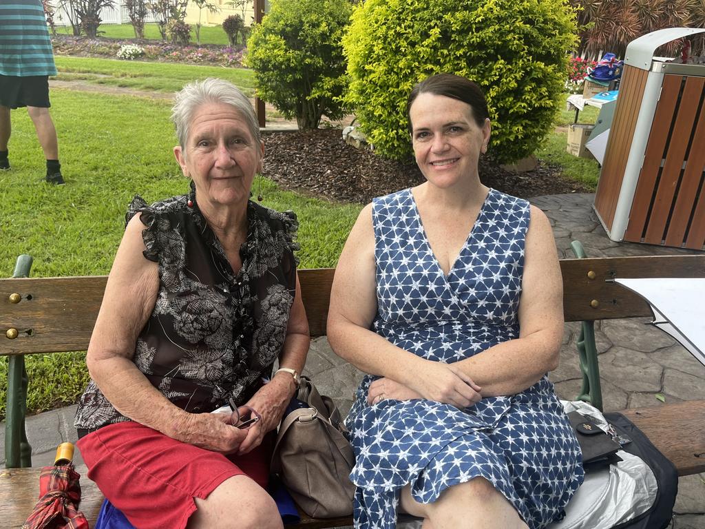 Rose Molyneaux and Linda Davis at Maryborough's Australia Day breakfast.