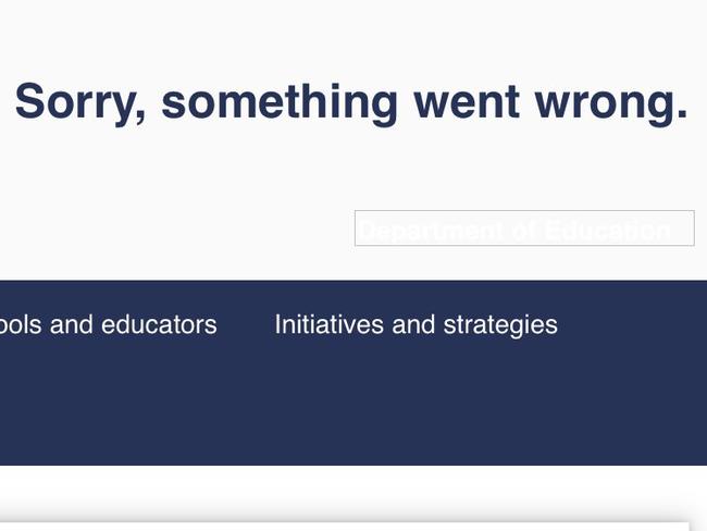 QLD school website crashes on first day of Term 2. Picture: Twitter