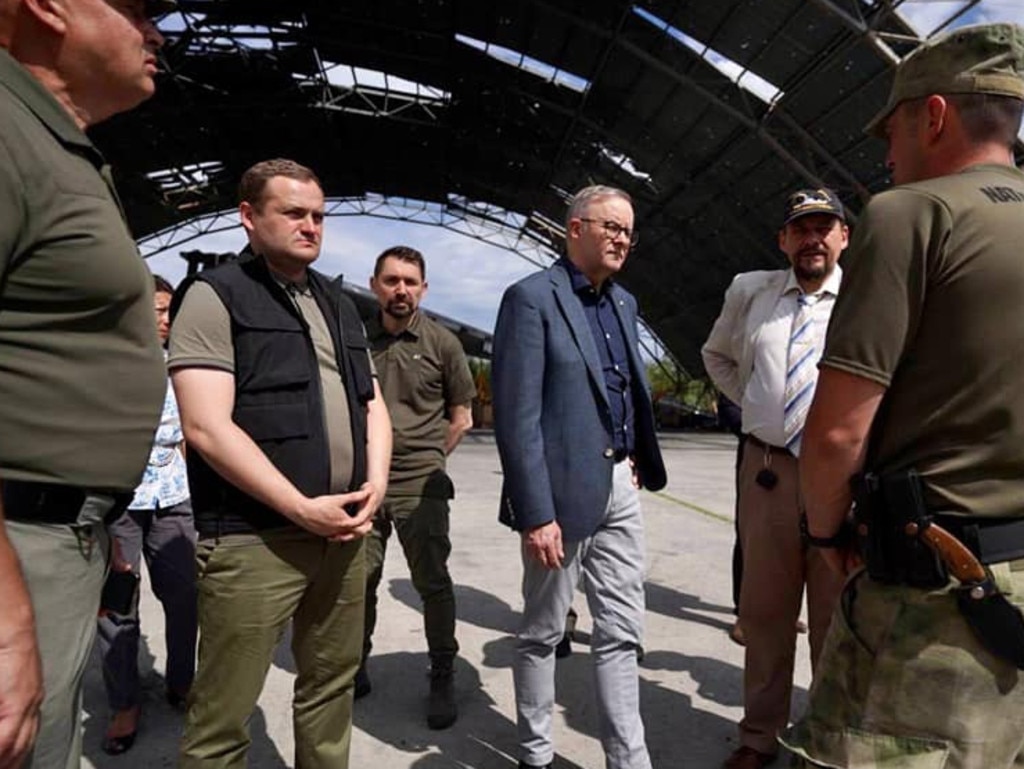 Australian Prime Minister Anthony Albanese visiting war torn Ukraine.