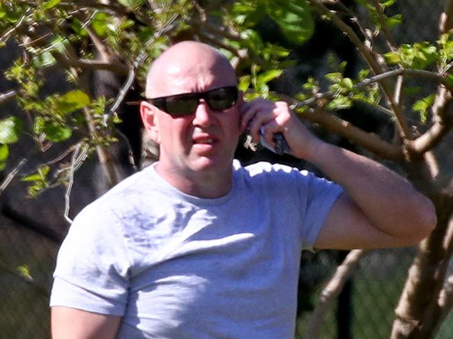 Convicted murderer Andrew Perish has been released on parole to a halfway house in Campbelltown to serve out the remainder of his sentence for the murder of drug dealer Terry Falconer in 2001. This is a confirmed picture of Andrew Perish, pictured on the grounds at the halfway house. Picture: Toby Zerna