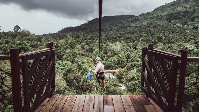 Guests can choose to arrive at the property by zipline.