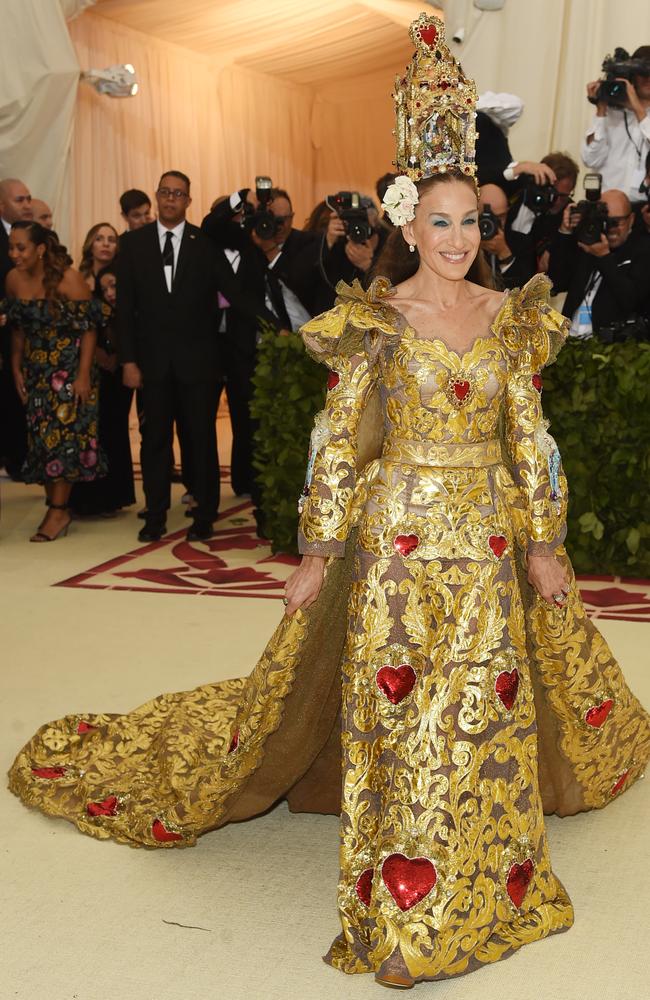 The flower was a nice touch to an otherwise nondescript outfit. (Photo by Jamie McCarthy/Getty Images)