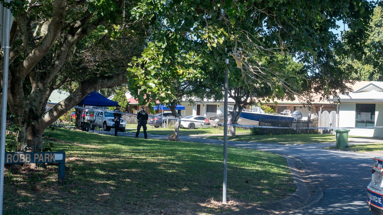 Forensic investigators at the scene of an alleged murder on Robb Pl, South Mackay. Picture: Michaela Harlow