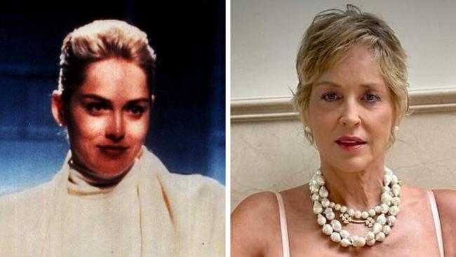 Sharon Stone recreates an iconic movie moment.