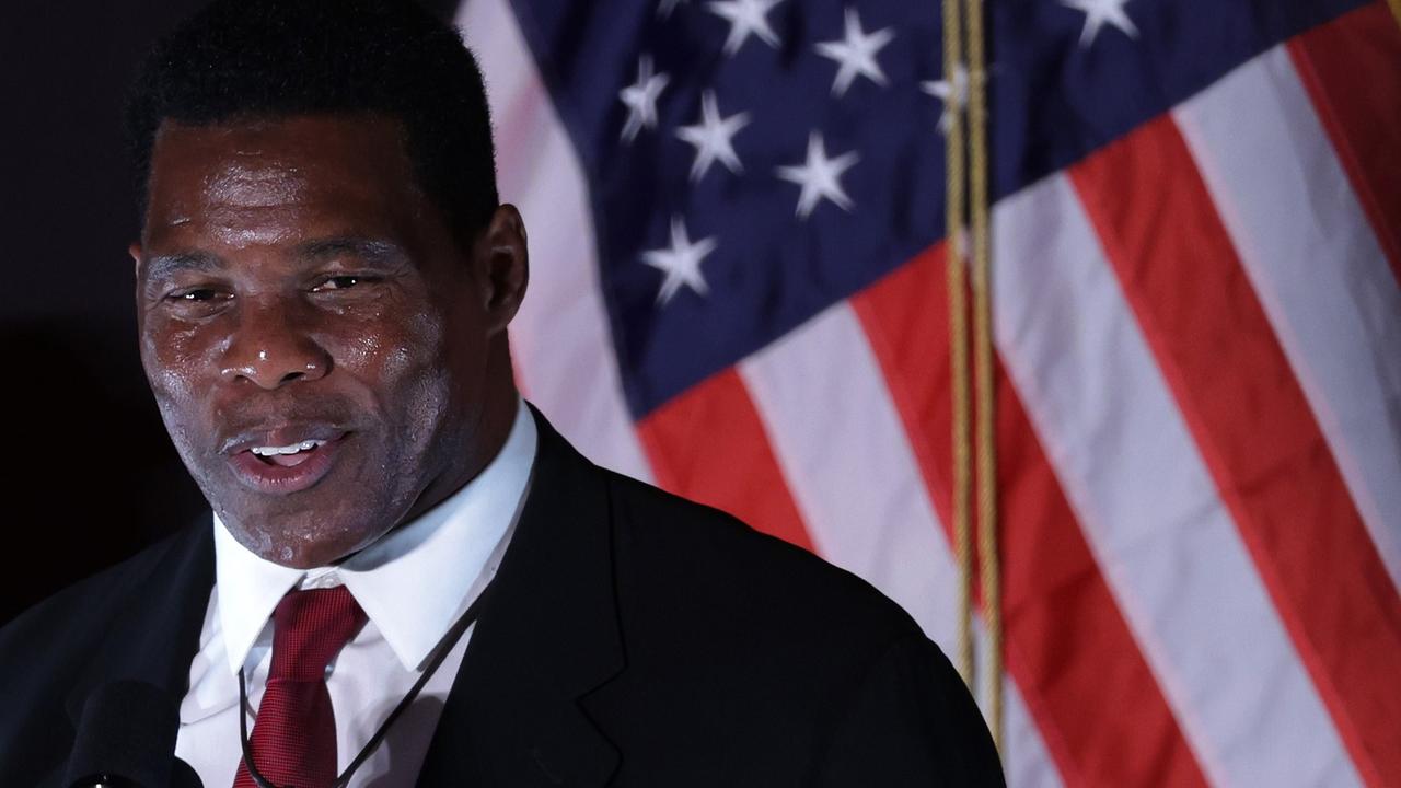 Mr Trump’s pick for the Senate in Georgia, Herschel Walker. He received fewer votes than his opponent, but gets a second stab at it in a run-off election later this year. Picture: Alex Wong/Getty Images/AFP