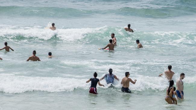 Surfers Paradise beach on a hot Autumn day. Picture: Jerad Williams