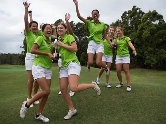 The St. Michael's Wildcats girls' golf team have won their way back into Division One of the Women's Metropolitan Pennant competition, after taking victory in the 2017 Division 2 final. Picture: supplied.