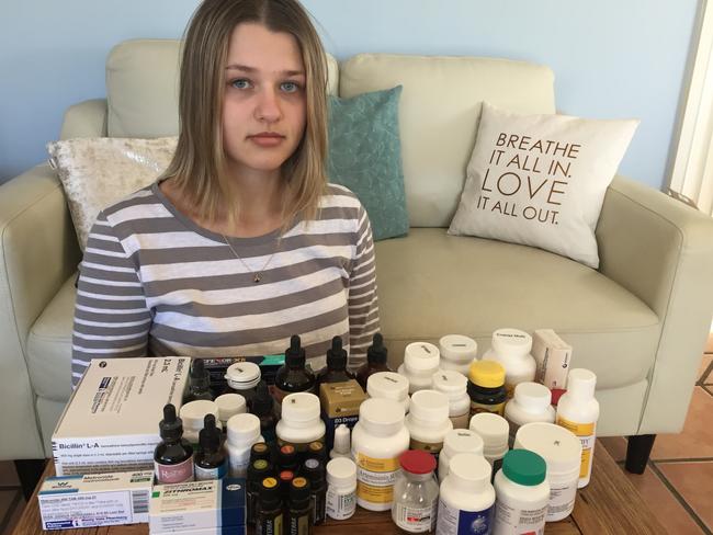 Danica McDougall's treatment for Lyme disease is costing thousands of dollars a week. Picture: News Corp copyright.