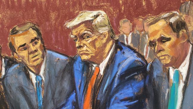 Donald Trump appears on classified document charges after a federal indictment at Wilkie D. Ferguson Jr. United States Courthouse. Picture: Reuters.