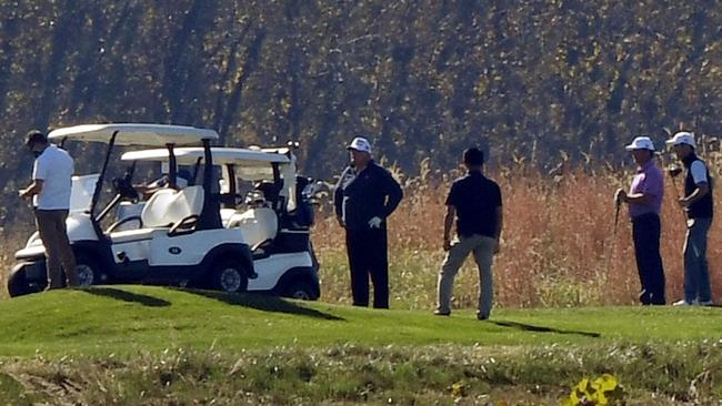 US President Donald Trump golfs at Trump National Golf Club in Sterling, Virginia. Picture: AFP