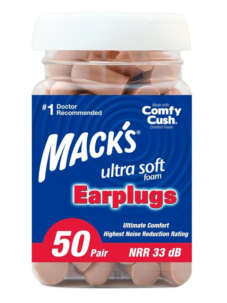 Mack's Ultra Soft Foam Earplugs. Picture: Mack's