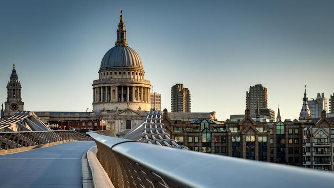 The Millennium Bridge, looking to St Paul’s.