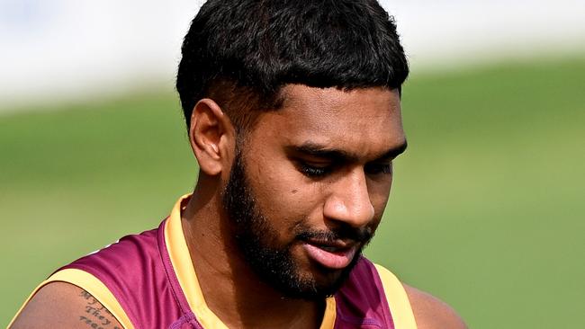 BRISBANE, AUSTRALIA - APRIL 09: Keidean Coleman in action during a Brisbane Lions AFL training session at Brighton Homes Arena on April 09, 2024 in Brisbane, Australia. (Photo by Bradley Kanaris/Getty Images)