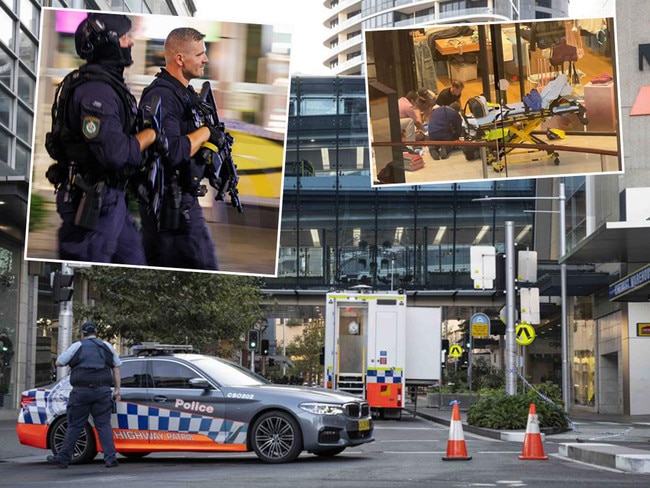 First responders at the scene in the aftermath of the Bondi Junction stabbing massacre. Oiuctures: News Corp/Supplied
