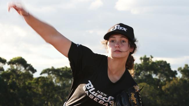 Lianna Davidson is a member of the champion NSW under 16 baseball team. Pictures: Peter Kelly