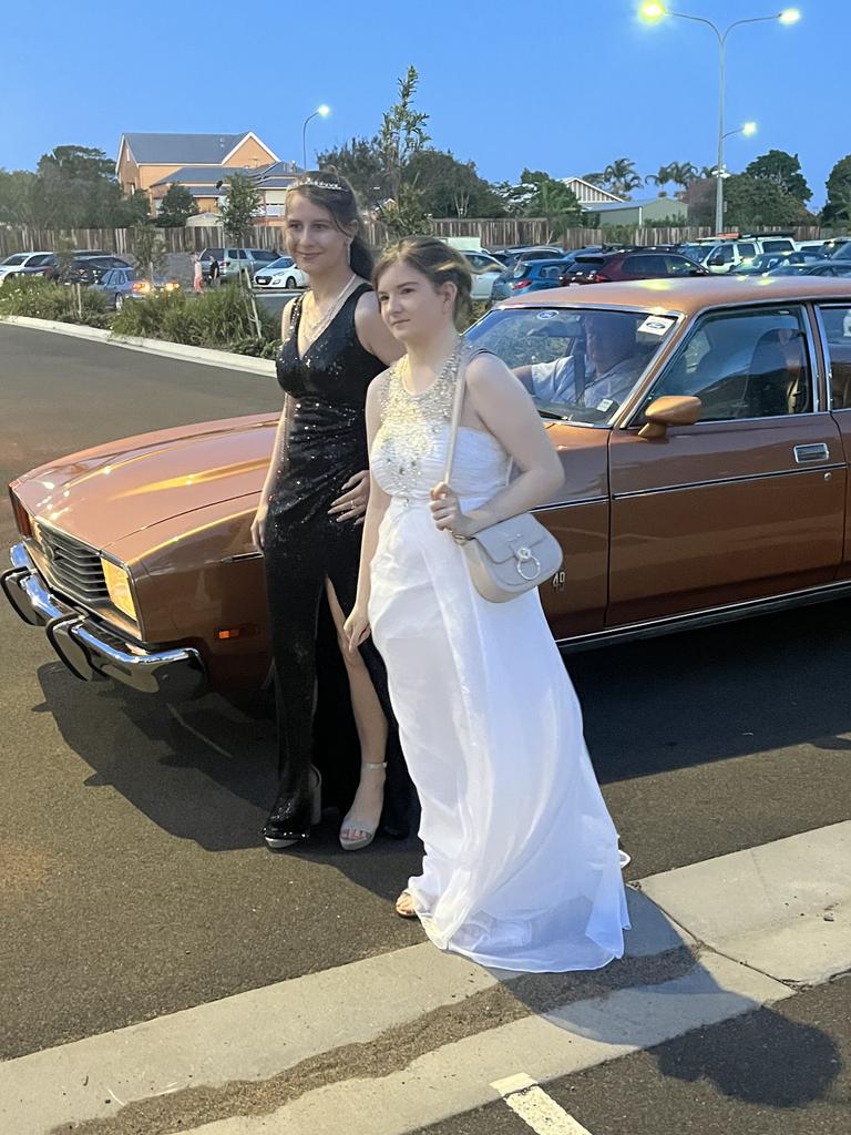 Rachyl Allen and Kimberly Jacobsen at the Aldridge State High School formal.