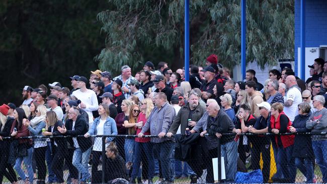 The big crowd at Pearcedale for the Good Friday clash. Picture: Yuri Kouzmin