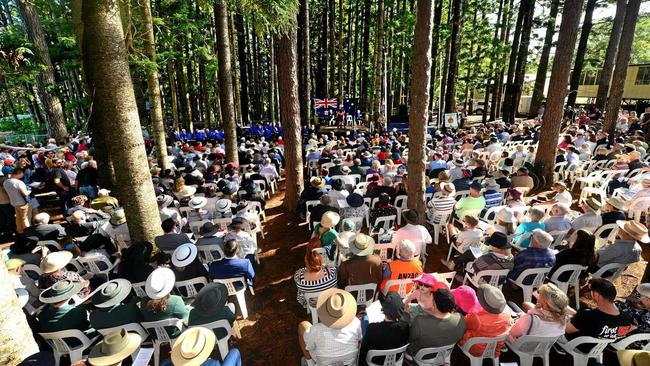 The crowd gathered for the Buderim service. Picture: John McCutcheon