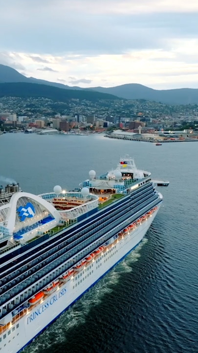 The first Princess Cruises AFL Member Cruise docked in Hobart