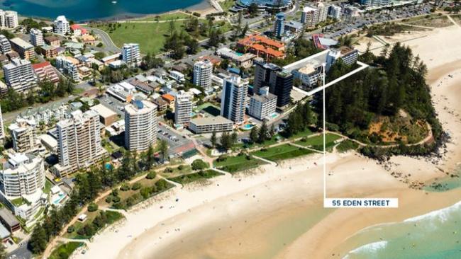 The Greenmount Beach Hotel in Coolangatta overlooks Snapper Rocks.