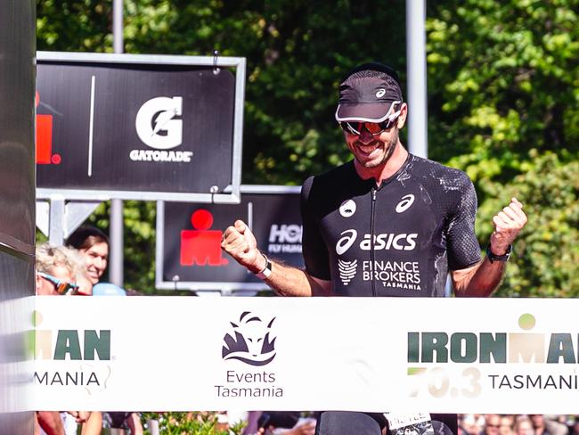 Ironman 70.3 Tasmania menÃ•s professional winner, Jake Birtwhistle. Picture: Linda Higginson
