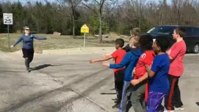 Kids Line Up To Cheer Oklahoma Teachers on Second Day of March