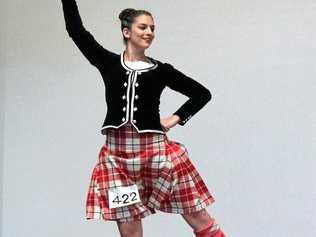 DREAMS COME TRUE: Roma teenager Ellen Kehl has flown to Scotland to fulfil her ultimate dream as a highland dancer. Picture: Contributed