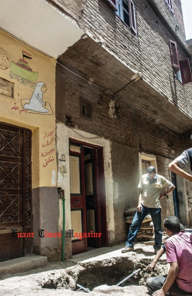 Urban decay ... Or is it? This sinkhole, which greeted workers in the Egyptian town of Abydos, contained an ancient mystery. Picture: Luxor Times