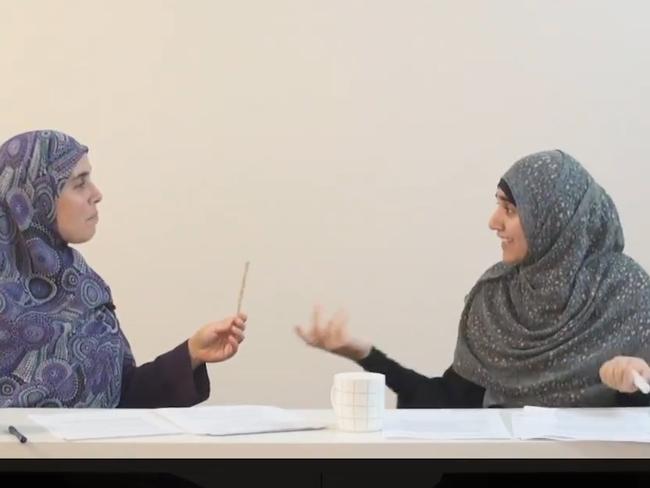 Reem Allouche and Atika Latifi speak at a Hizb ut-Tahrir women’s conference.