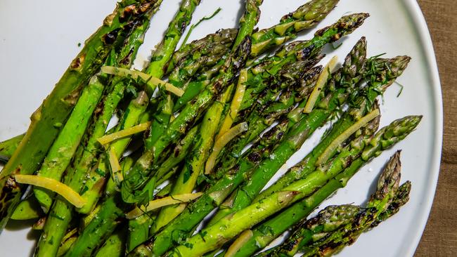 Lennox Hastie’s spring asparagus. Picture: Nikki To