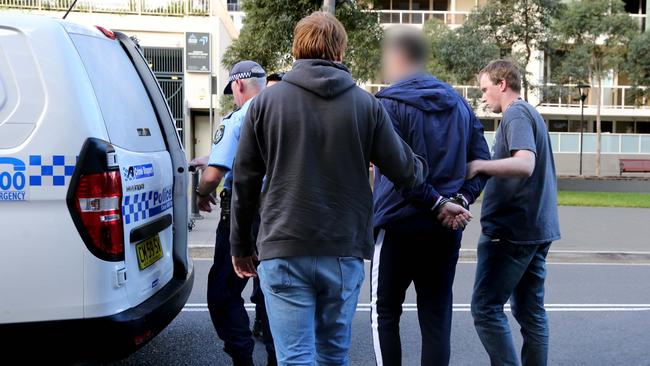 Marty Roser and Jordan Finlayson were arrested during an ongoing police drug sweep at Redfern. Picture: NSW Police