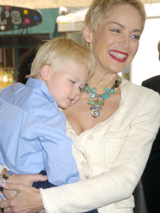 Sharon Stone and son Roan Bronstein. Picture: FilmMagic