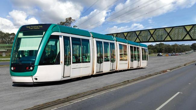 Trackless trams can be built into existing roadways without needing expensive rail infrastructure and electrification. Picture: Nick Wakeling MP website