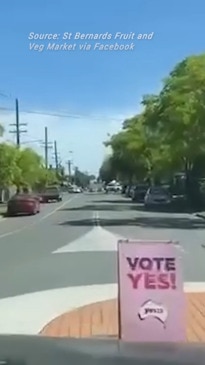 St Bernards Fruit and Veg Market posts video of a car running over Yes posters