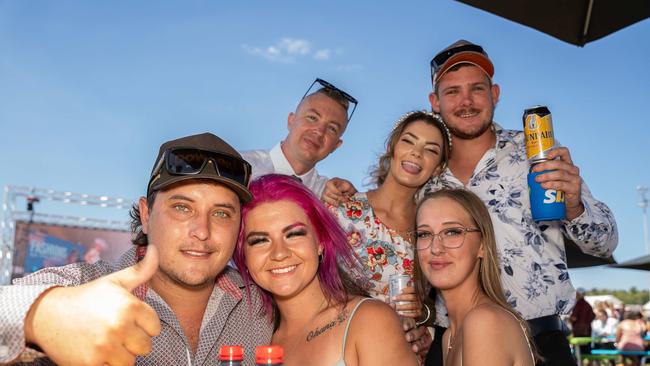 Jhye Reynolds, Jessica James, Yshara Rhone, Jack Ball, Kayla Mccoy and Jamie Wilson at the 2023 Darwin Cup. Picture: Pema Tamang Pakhrin