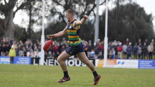 Sam Cameron of St Kevin’s during the VAFA Premier Men's Grand Final between St Kevin's and Old Brighton played at Trevor Barker Oval. Picture: Valeriu Campan