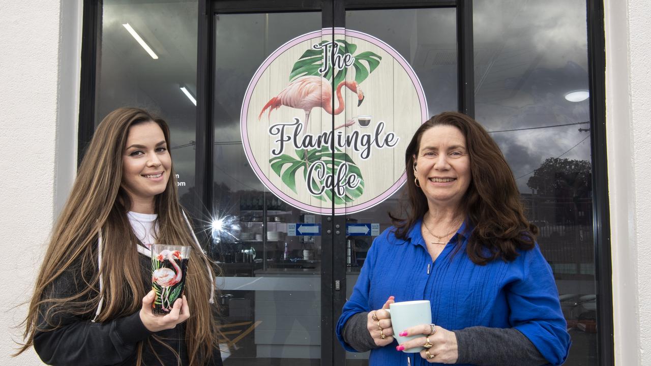 Taylor Kerr (left) and her mother Anne Kerr are about to open Flamingle Cafe in Russell St Toowoomba. Picture: Nev Madsen.