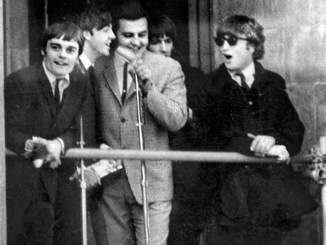British pop band The Beatles with Bob Francis in Adelaide 12 Jun 1964. Picture: File Photo