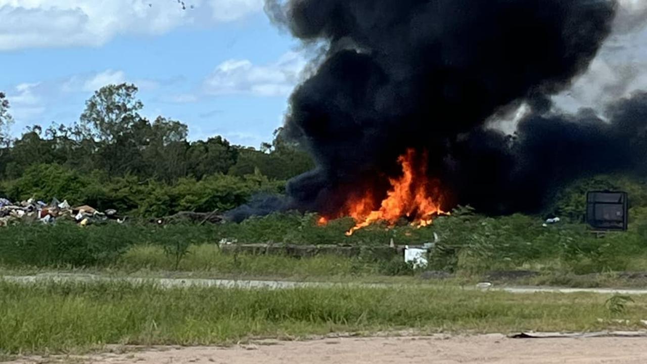 Fire crews called to large rubbish fire at Hervey Range tip