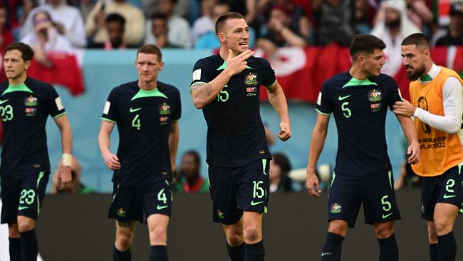 Mitchell Duke celebrates after his goal. Picture: AFP